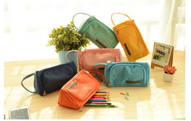 Plaid Pencil Case – Large School Stationery Bag for Kids & Students