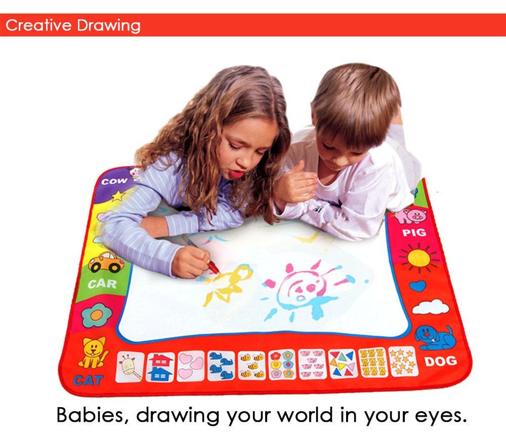 Magic Water Doodle Mat 80×60cm – Mess-Free Drawing & Painting Play Mat for Kids, reusable