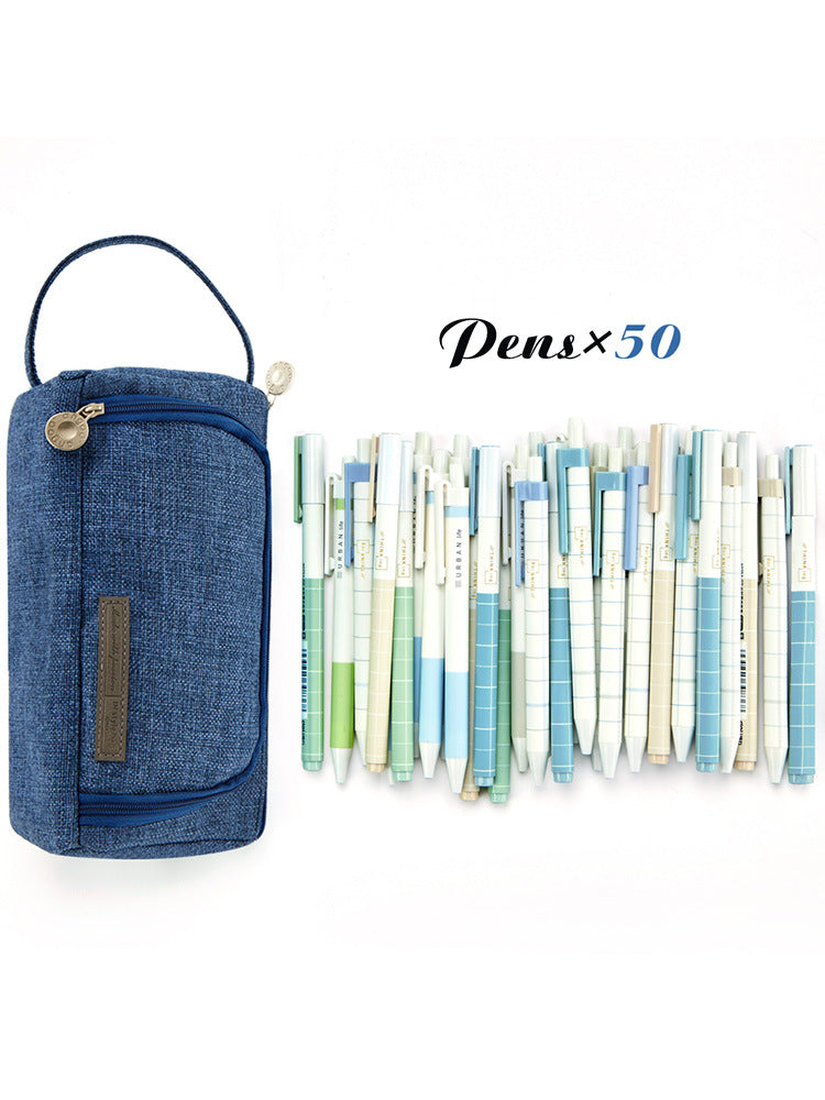 Plaid Pencil Case – Large School Stationery Bag for Kids & Students