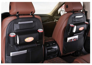 Premium Leather Back Seat Car Organizer – Multi-Pocket Storage for Kids & Family