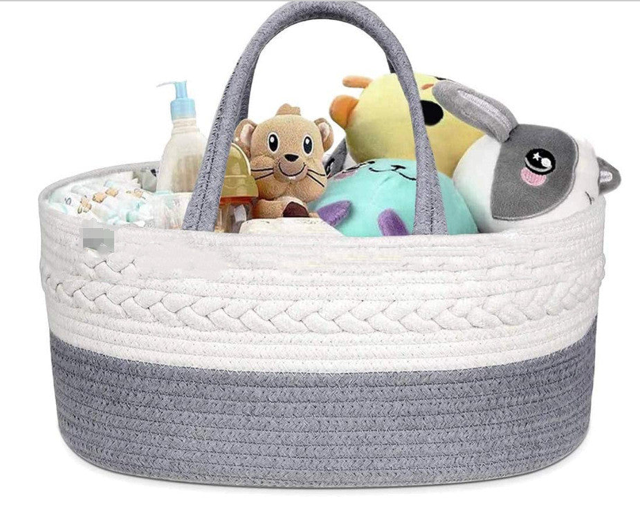 Stylish Cotton Woven Mommy Diaper Bag – Foldable for Easy Carry & Organization