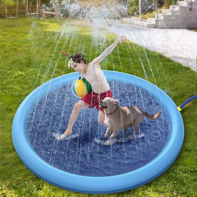 non-Slip Kids & Dog Splash Pad – Summer Water Sprinkler Play Mat for Backyard Fun