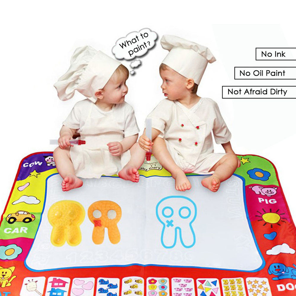 Magic Water Doodle Mat 80×60cm – Mess-Free Drawing & Painting Play Mat for Kids, reusable