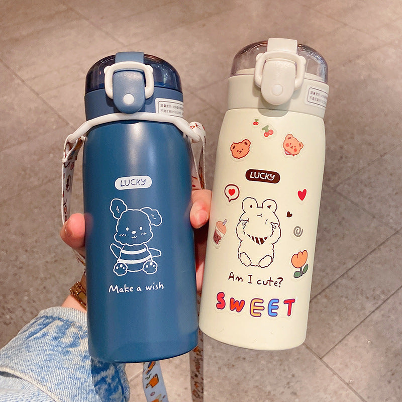 Portable Insulated Straw Cup — Anti-Drop Travel Water Bottle