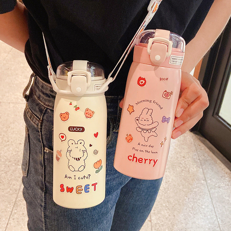 Portable Insulated Straw Cup — Anti-Drop Travel Water Bottle