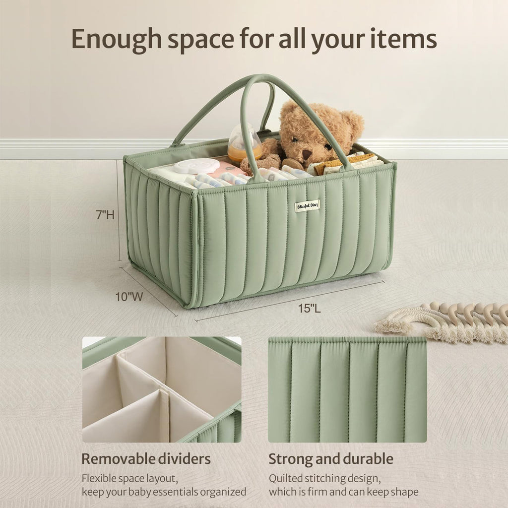 Baby Diaper Caddy Organizer, Stylish Storage Basket For Newborn Essentials And Diaper Station, Gift For Baby Shower And Registry Must-Have