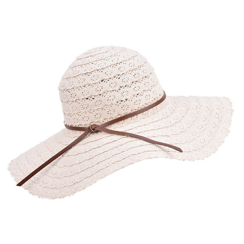Foldable Women’s Straw Beach Sun Hat – Wide Brim Summer Travel Cap
