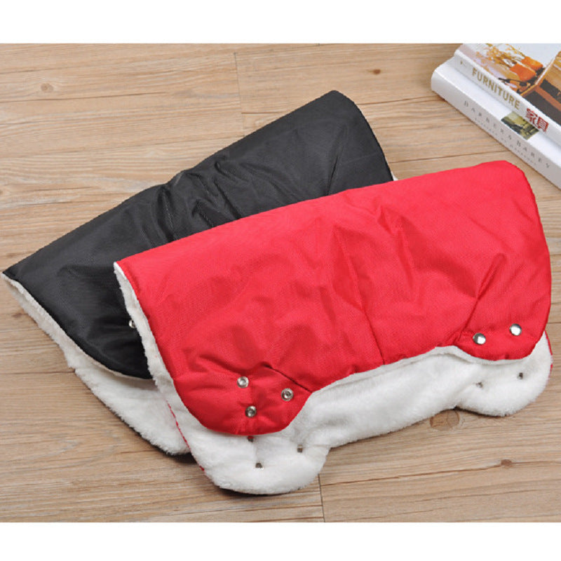 Windproof Plush Stroller Gloves – Warm Hand Muffs for Prams & Pushchairs