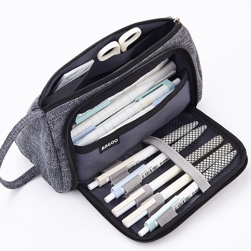 Plaid Pencil Case – Large School Stationery Bag for Kids & Students