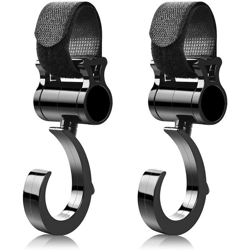 360° Rotating Baby Stroller Hooks — Universal Hang Bag Organizer for Diaper & Shopping Bags