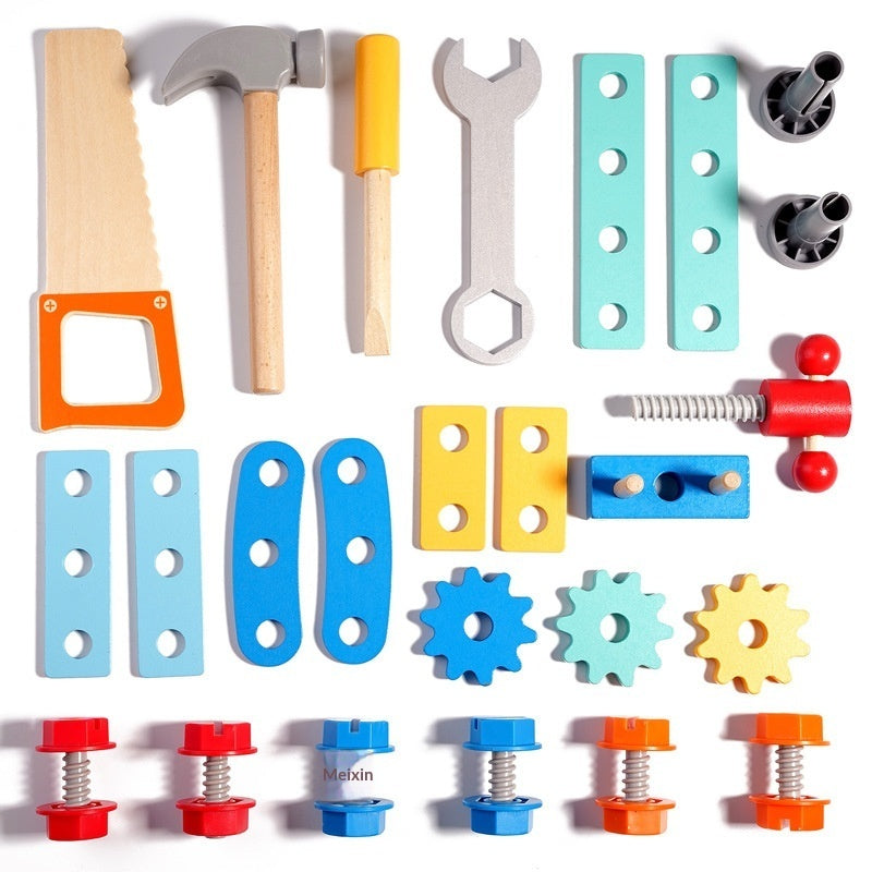 Wooden Montessori Busy Board Nut Toolbox — Educational Tool & Sensory Toy for Kids