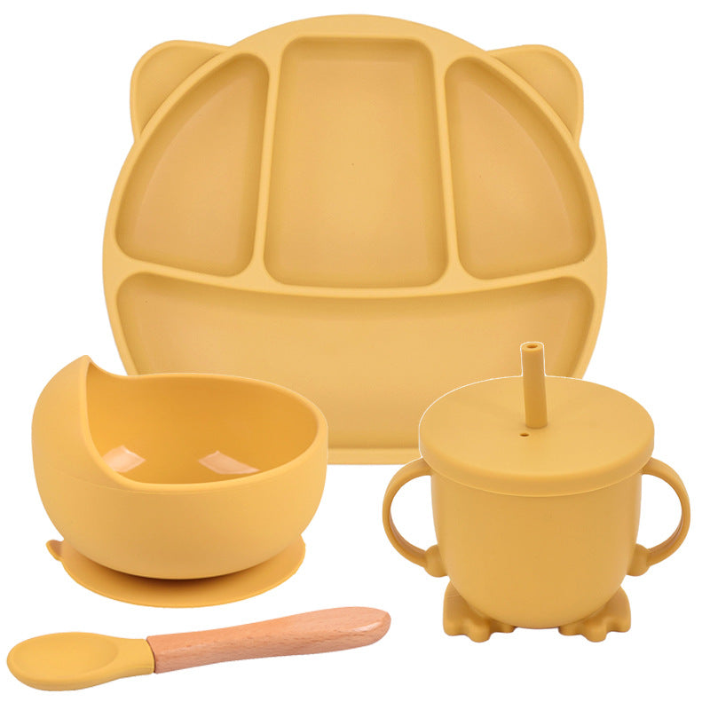 Baby Silicone Feeding Set – Suction Plate, Bowl, Spoon & Straw Cup (Food-Grade Silicone)