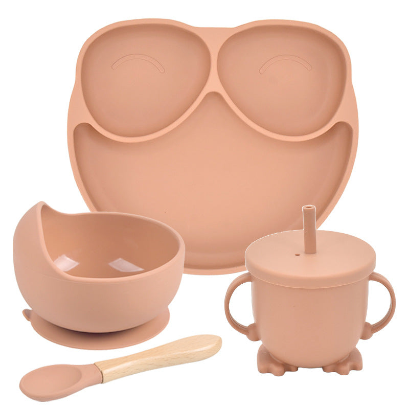Baby Silicone Feeding Set – Suction Plate, Bowl, Spoon & Straw Cup (Food-Grade Silicone)