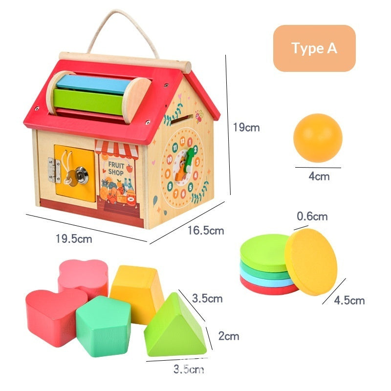 Wooden Montessori Busy Board Nut Toolbox — Educational Tool & Sensory Toy for Kids