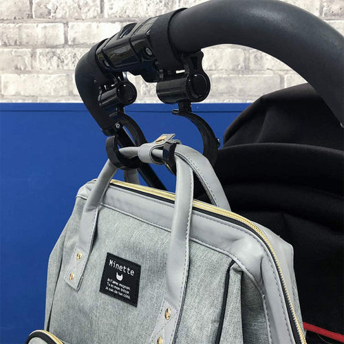 360° Rotating Baby Stroller Hooks — Universal Hang Bag Organizer for Diaper & Shopping Bags