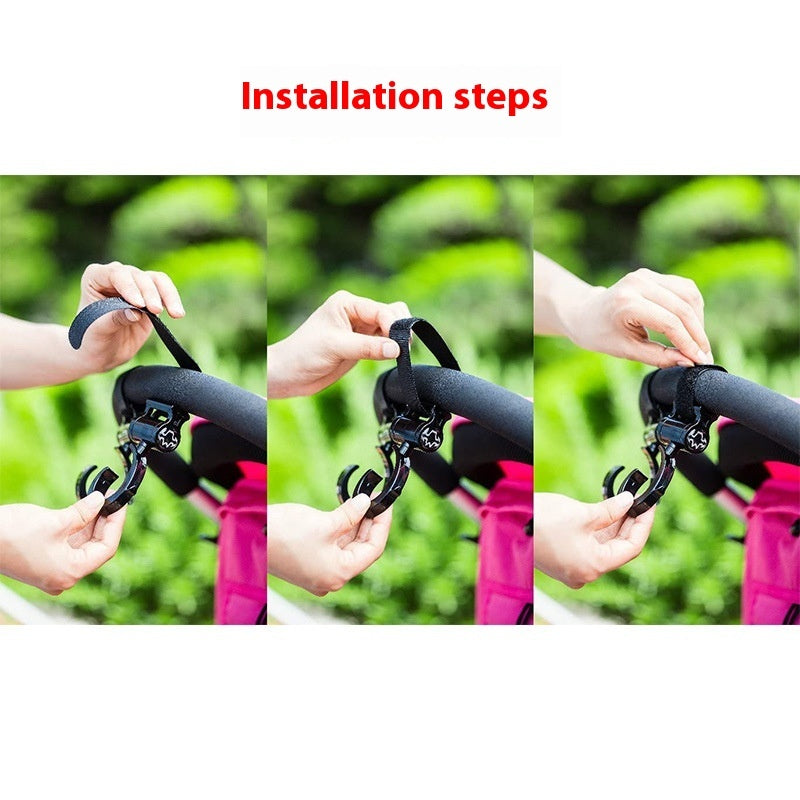 360° Rotating Baby Stroller Hooks — Universal Hang Bag Organizer for Diaper & Shopping Bags