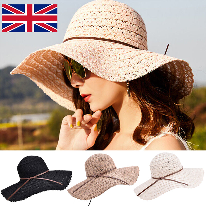 Foldable Women’s Straw Beach Sun Hat – Wide Brim Summer Travel Cap