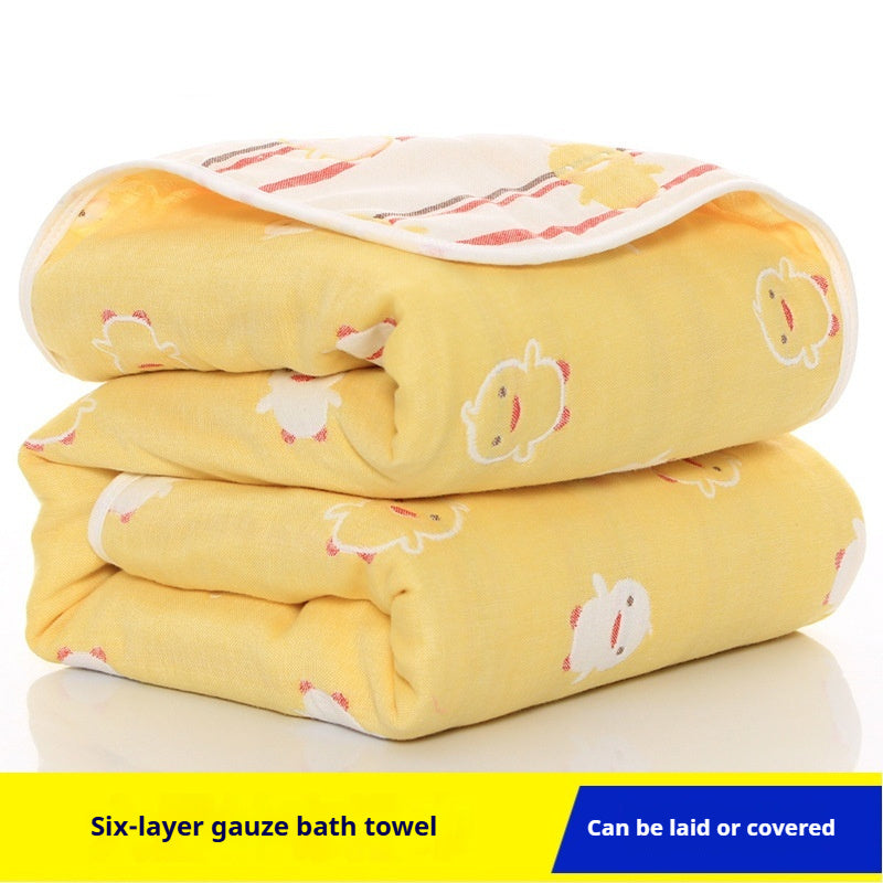 Soft Six-Layer Cotton Gauze Baby Towel – Breathable, Absorbent & Gentle on Skin