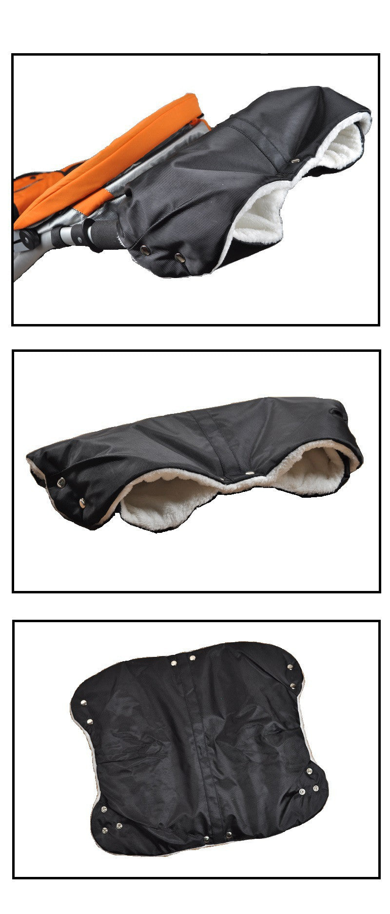Windproof Plush Stroller Gloves – Warm Hand Muffs for Prams & Pushchairs