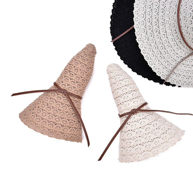 Foldable Women’s Straw Beach Sun Hat – Wide Brim Summer Travel Cap