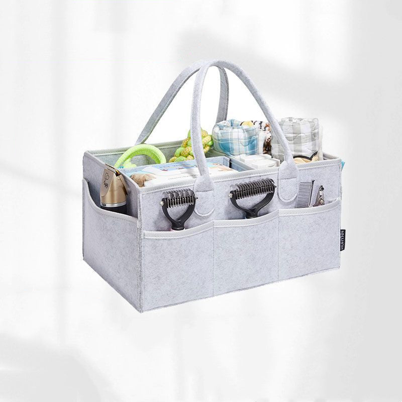 Felt Diaper Mummy Bag – Portable Organizer for Diapers, Bottles & Baby Essentials