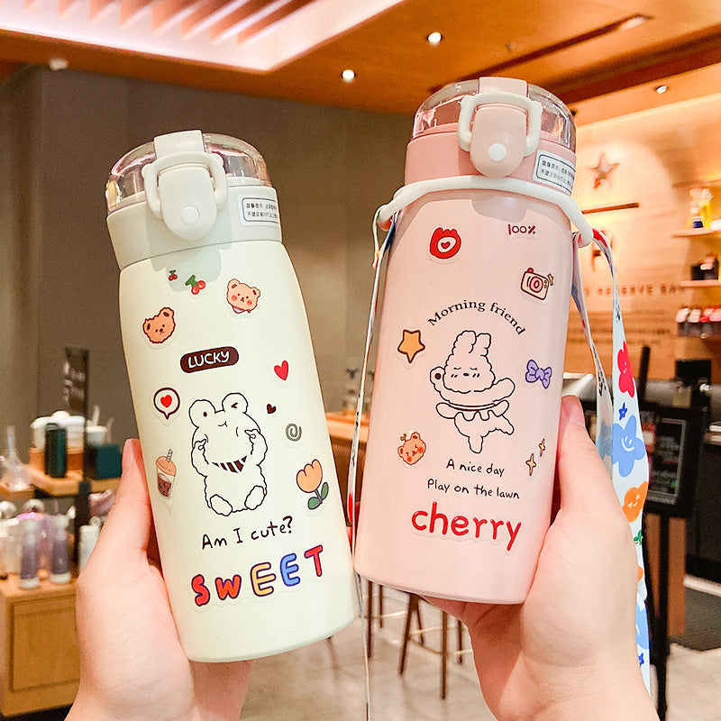 Portable Insulated Straw Cup — Anti-Drop Travel Water Bottle