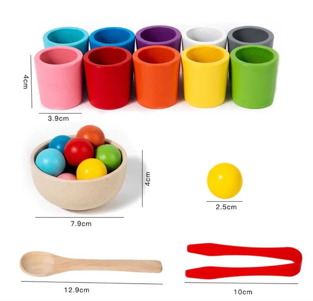 Montessori Color Sorting Cups Toy for Kids – Educational Matching Game (3+)