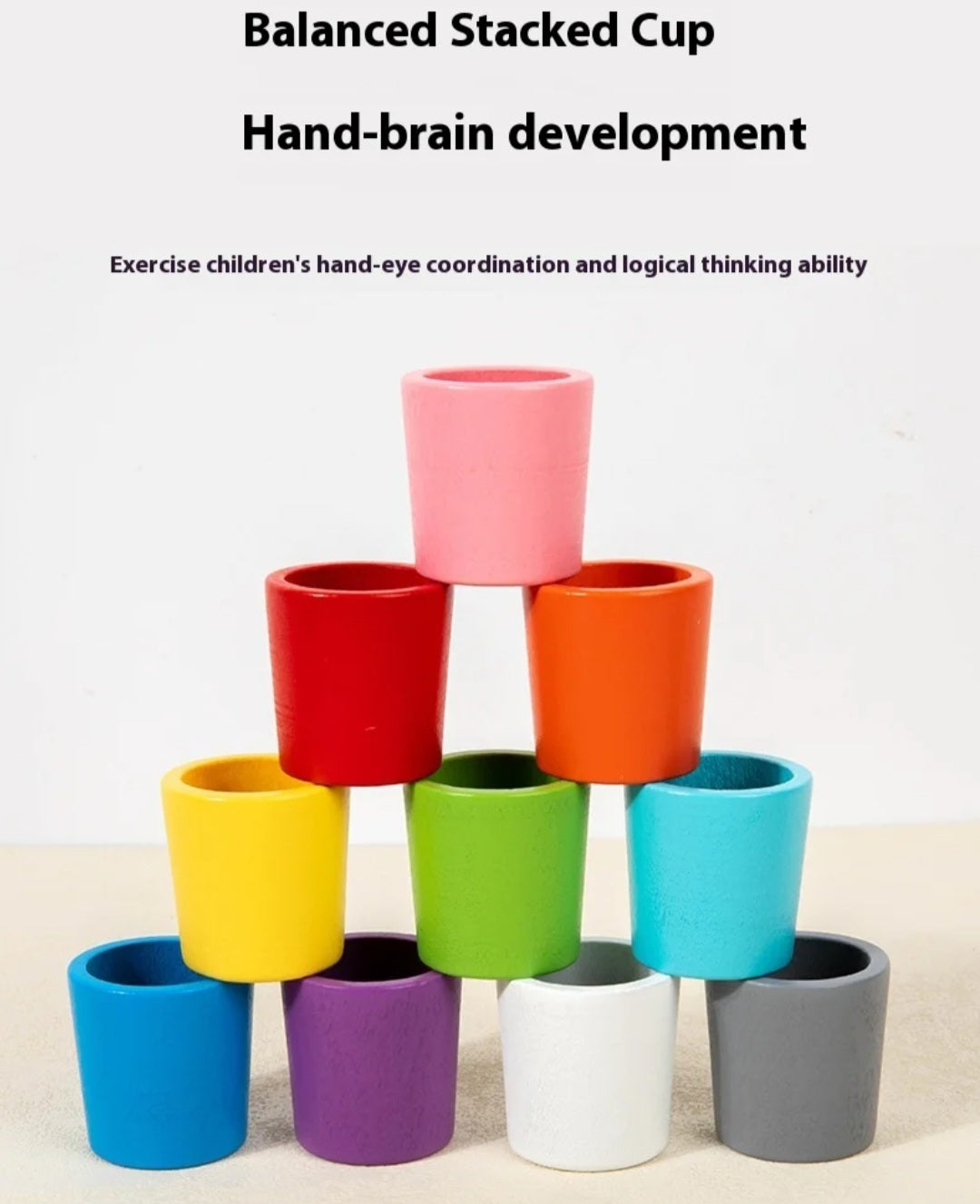 Montessori Color Sorting Cups Toy for Kids – Educational Matching Game (3+)