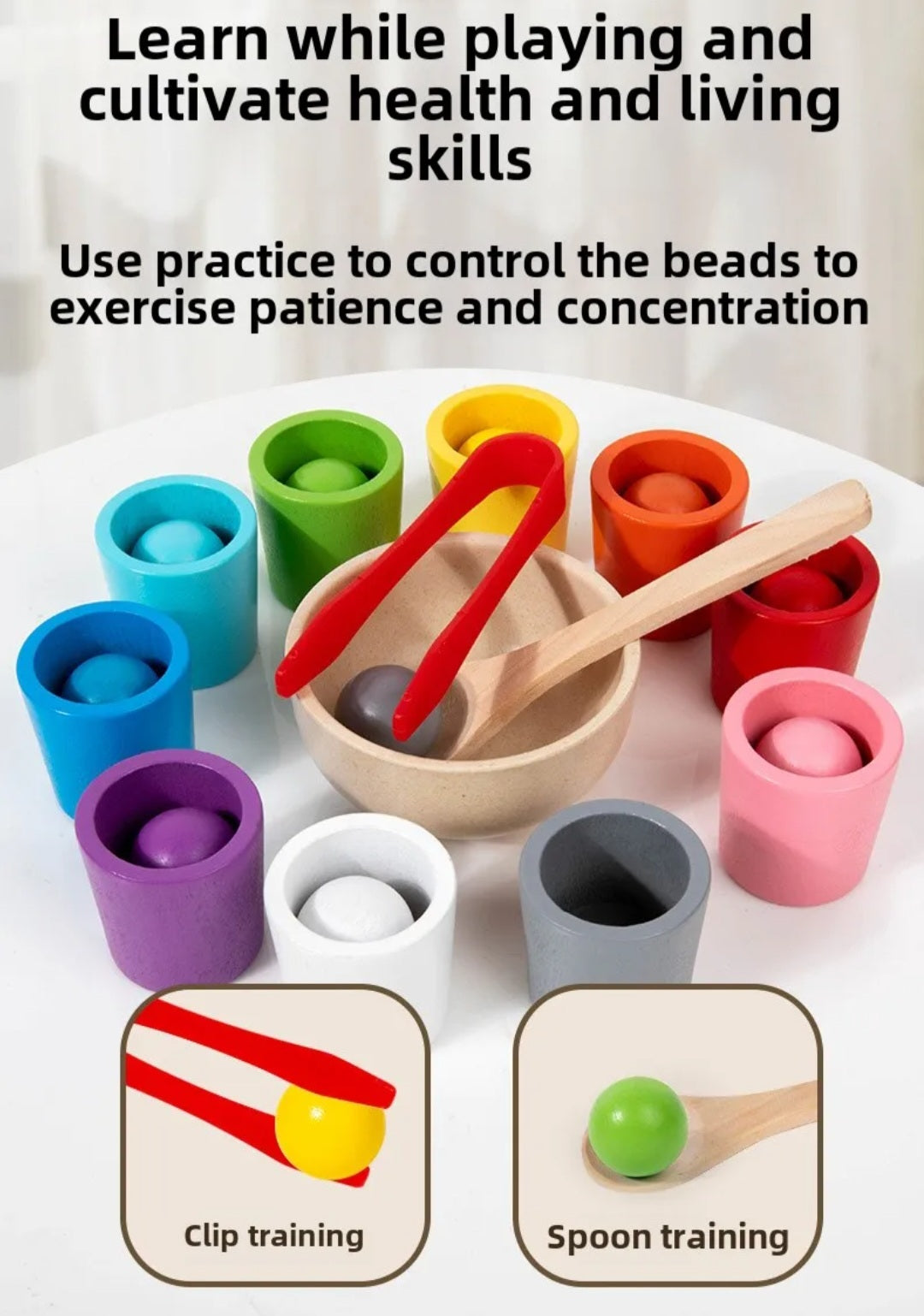 Montessori Color Sorting Cups Toy for Kids – Educational Matching Game (3+)